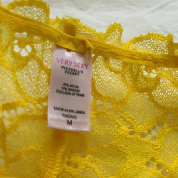 Victoria’s Secret thong bundle. Size M.  One yellow Very Sexy and one pink mesh. - Picture 5 of 11